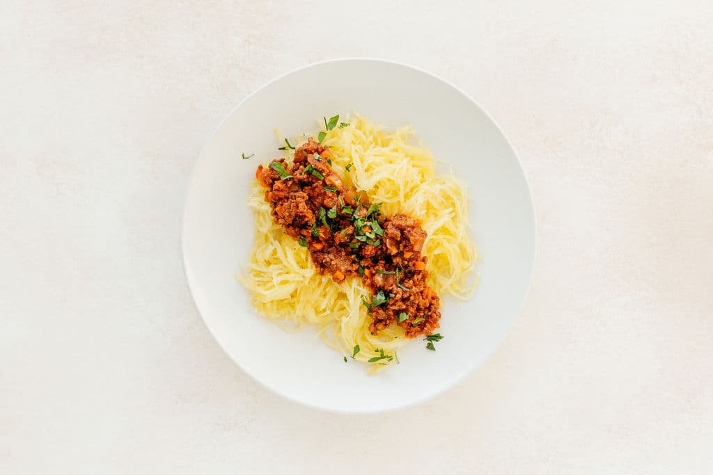 Tempeh Bolognese with Spaghetti Squash